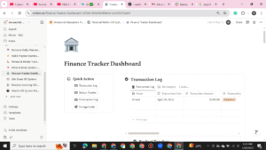 Finance Tracker Notion template